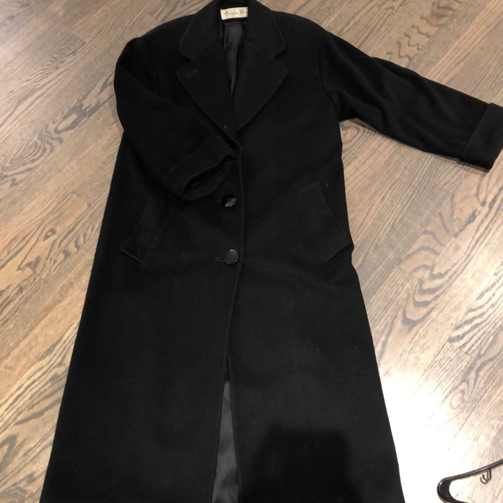 Christian Dior jet black long jacket